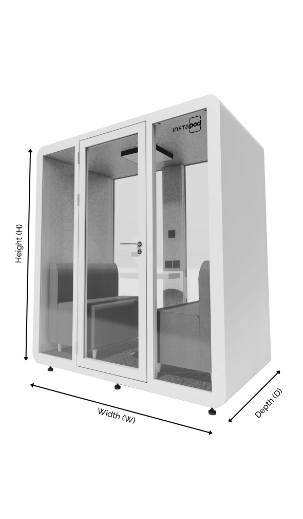 Instapod-indoor-office-booth-numero-series-duo-dimentions