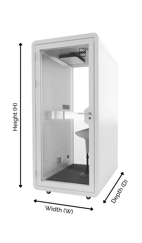 Instapod-indoor-office-booth-numero-series-solo-dimentions