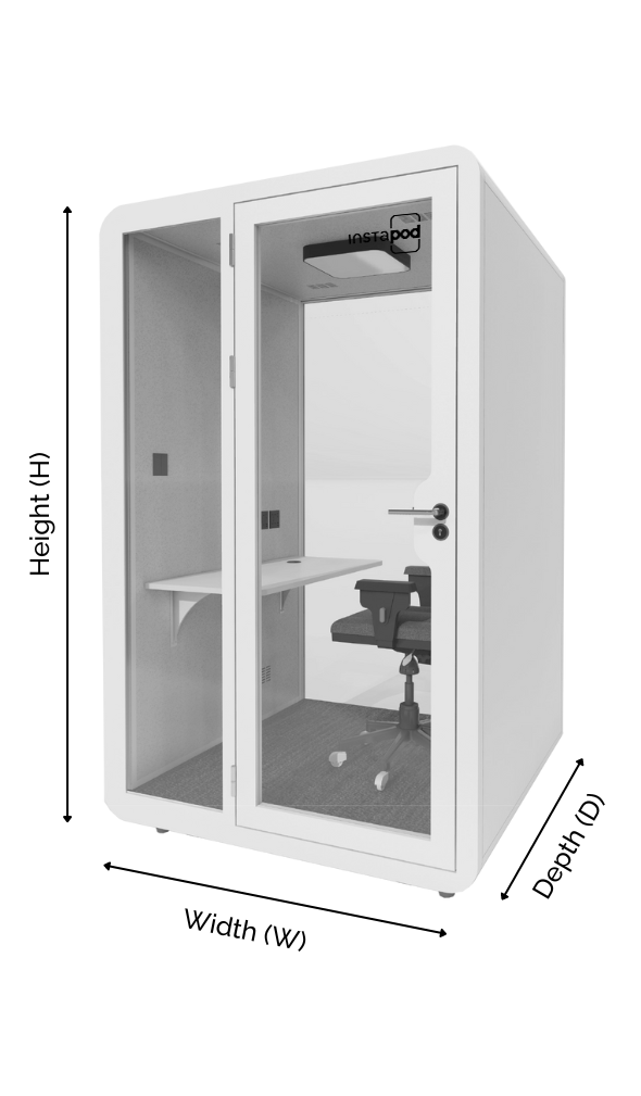 Instapod-indoor-office-booth-numero-series-solo-plus-dimentions
