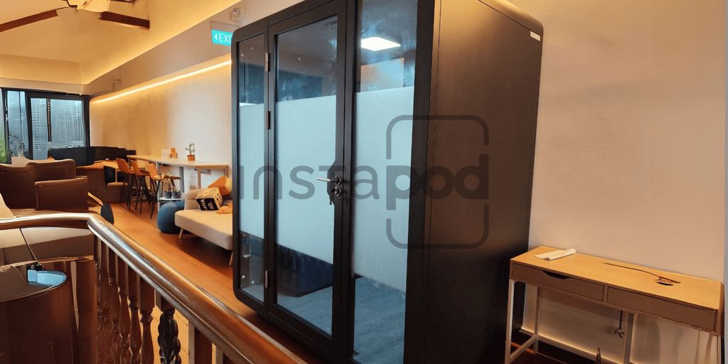 Modern office pod in a stylish interior space.